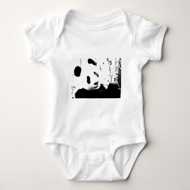 Black & White Panda Baby Bodysuit (Front)