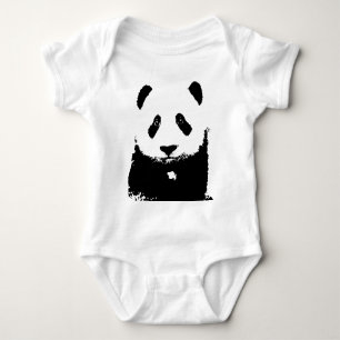 Black & White Panda Baby Bodysuit