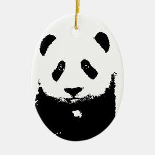 Black & White Panda Ceramic Tree Decoration