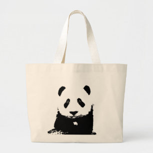 Black & White Panda Large Tote Bag