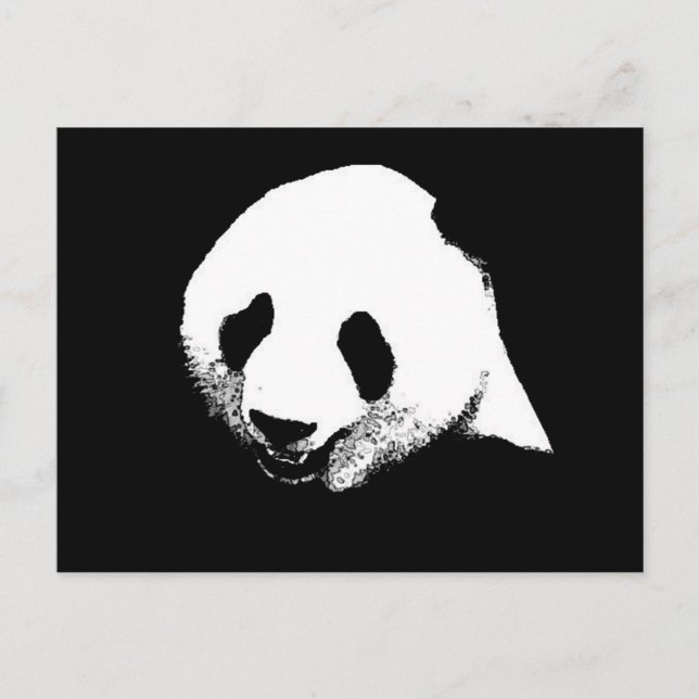 Black & White Panda Postcard (Front)