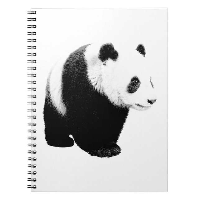 Black & White Panda Spiral Notebook (Front)