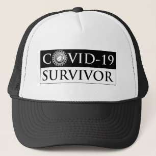 Black White Pandemic Coronavirus Covid-19 Survivor Trucker Hat