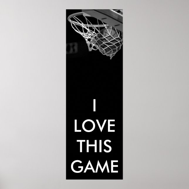 Black & White Panoramic Basketball Poster (Front)