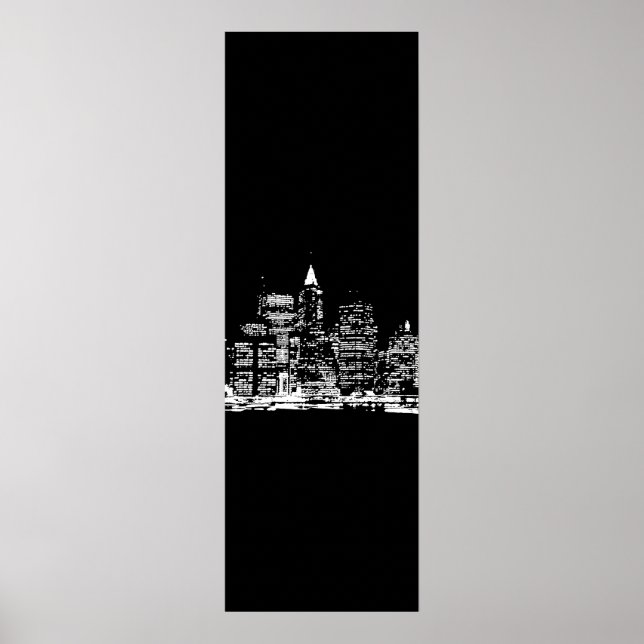 Black & White Panoramic New York City Poster (Front)