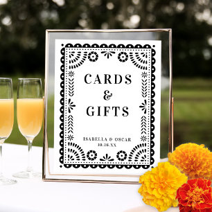 Black & White Papel Picado Inspired Wedding Sign