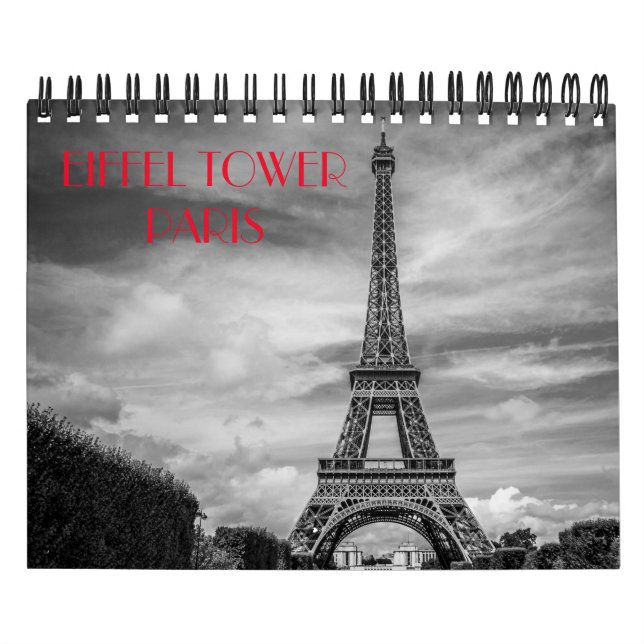 Black & White Paris Eiffel Tower Calendar (Cover)