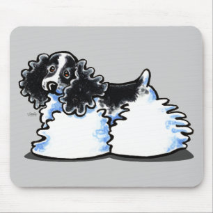 Black White Parti Cocker Spaniel Mouse Pad