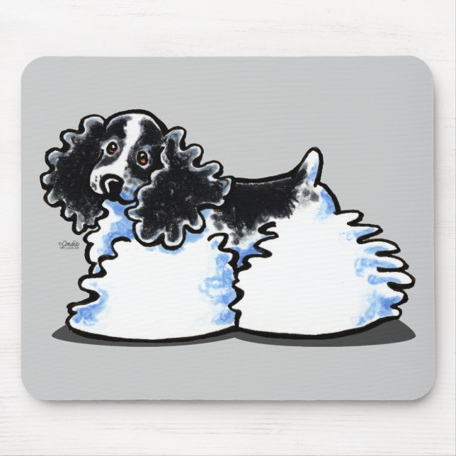 Black White Parti Cocker Spaniel Mouse Pad (Front)