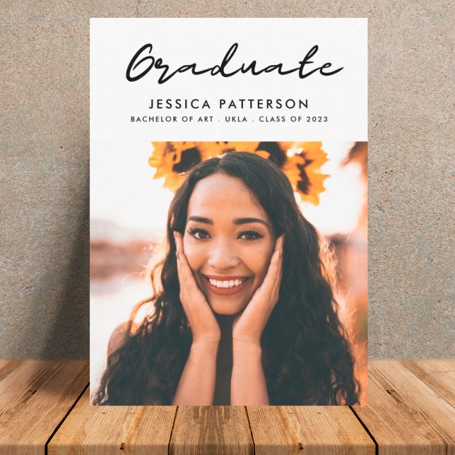 Black White Party Graduate Editable Graduation Announcement (Creator Uploaded)