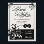 Black & White Party Invitation<br><div class="desc">Black & White parties are definitely making a comeback. Make yours special by starting with a custom-designed invitation. The paper is metallic with a subtle shimmer. To save money,  change the paper to a basic white.</div>