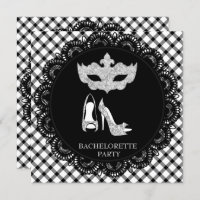 BLACK WHITE PATTERN BACHELORETTE MASQUERADE PARTY