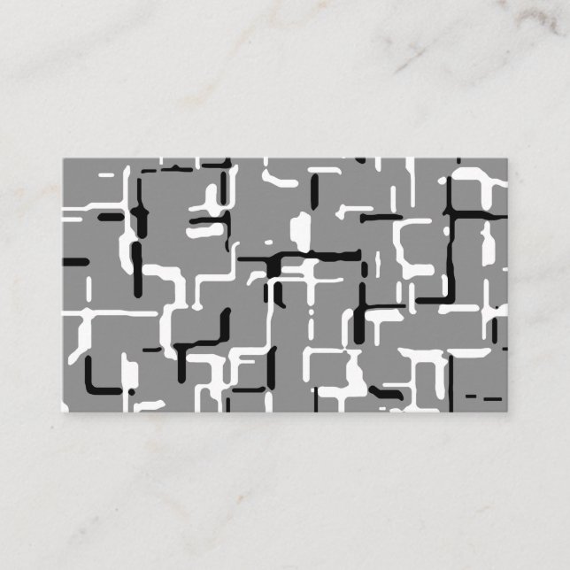 Black White Pattern Business C Card (Front)