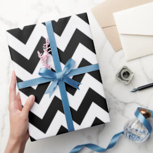 Black White pattern Chevron wrapping paper