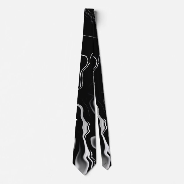 Black & White Pattern Clasy Neck Tie (Front)