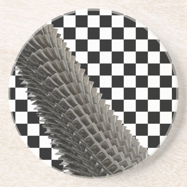 black white pattern coaster (Front)