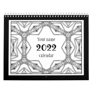 Black & White Pattern Colouring Book Calendar