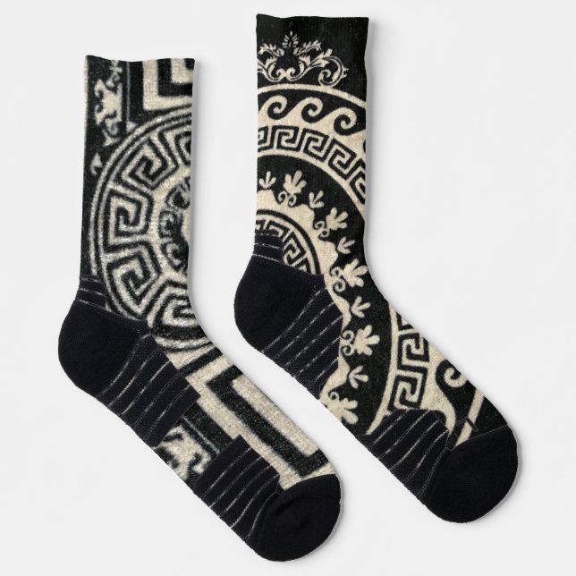 Black & white pattern Crew Socks (Right)