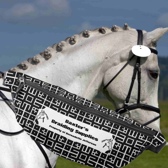 Black White Pattern Horse Show Mane Tail Braiding Bum Bags (Creator Uploaded)