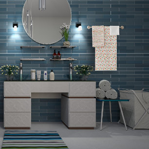 Black & white Pattern mini wildflower Bath Towel Set