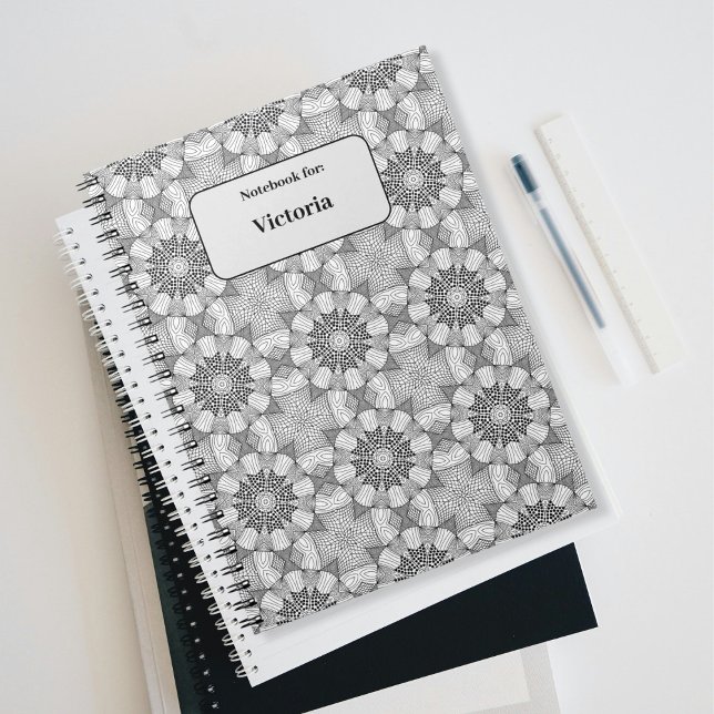 Black&White Pattern Notebook (Black&White Pattern Personal Name Notebook)