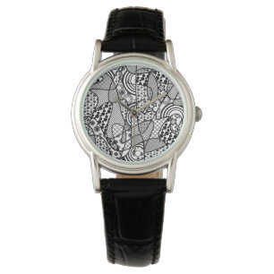Black & White Pattern Patchwork 02 Watch