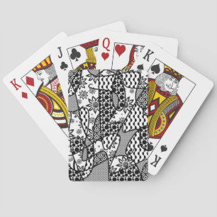 Black & White Pattern Patchwork 03 Playing Cards