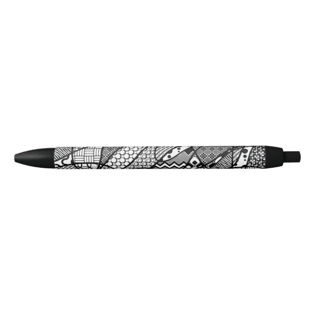 Black & White Pattern Patchwork 05 Ink Pen (Front)