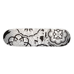 black&white pattern with sends them skateboard