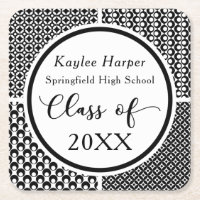 Black & White Patterns Graduation Celebration