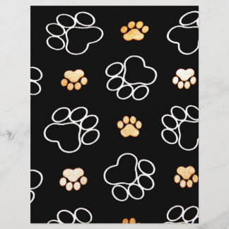 Black White Paw Print Pattern