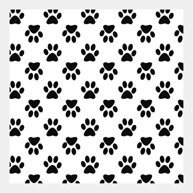 Black & White Paw Print Pattern (Front)