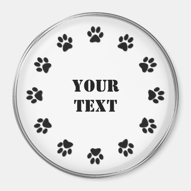 Black-White Paws Refrigerator Magnet (Front)