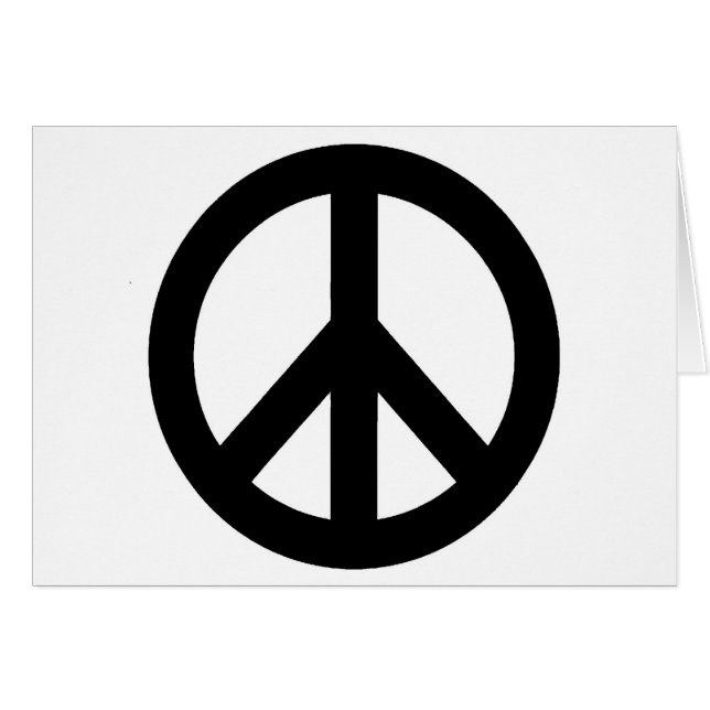 Black White Peace Sign Symbol (Front Horizontal)