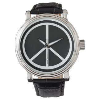 Black & White Peace Sign Watch