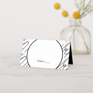 Black White (Peach) Wedding set   Place Card