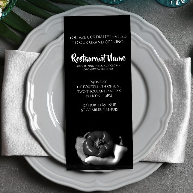 Black White Pepper Trio Restaurant Grand Opening Invitation (Creator Uploaded)