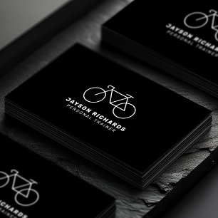 Black & White Personal Trainer Cycling Instruction Business Card
