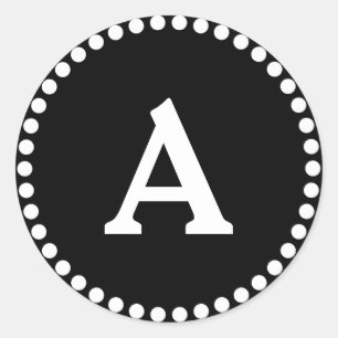 Black & White Personalised Monogram Envelope Seal