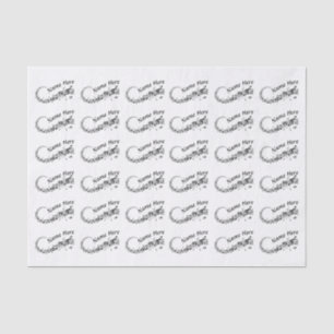 Black White Personalised Music Note Tissue Paper