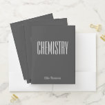 Black White Personalised School Subject Chemistry  Pocket Folder<br><div class="desc">A cute,  trendy custom set of pocket folders to take to chemistry class or for homework with a simple,  minimalist cover in black and white and space for the school subject and your name to be personalised.</div>