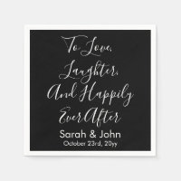 Black White Personalised Script Wedding Reception