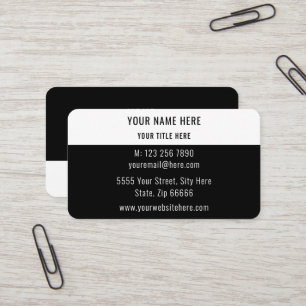 Black White Personalised Your Design Business Card