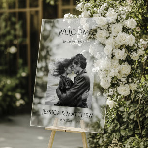 Black & White Photo Acrylic Wedding Sign