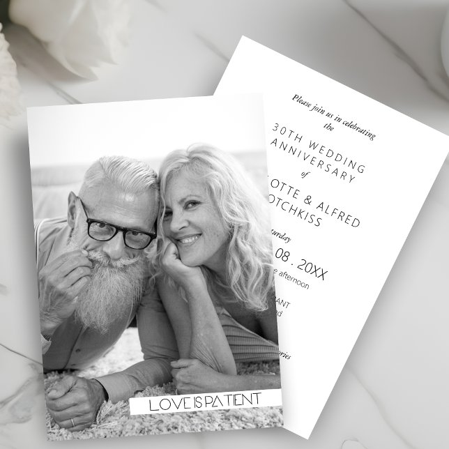 Black & White Photo All Wedding Anniversary (Black & White Photo All Wedding Anniversary Announcement.)