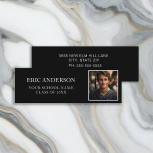Black White Photo Class of 2024 Graduate Mini Business Card