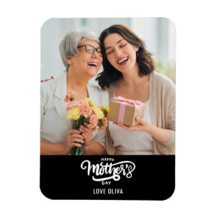 Black White Photo Collage Gift Happy Mother's Day Magnet