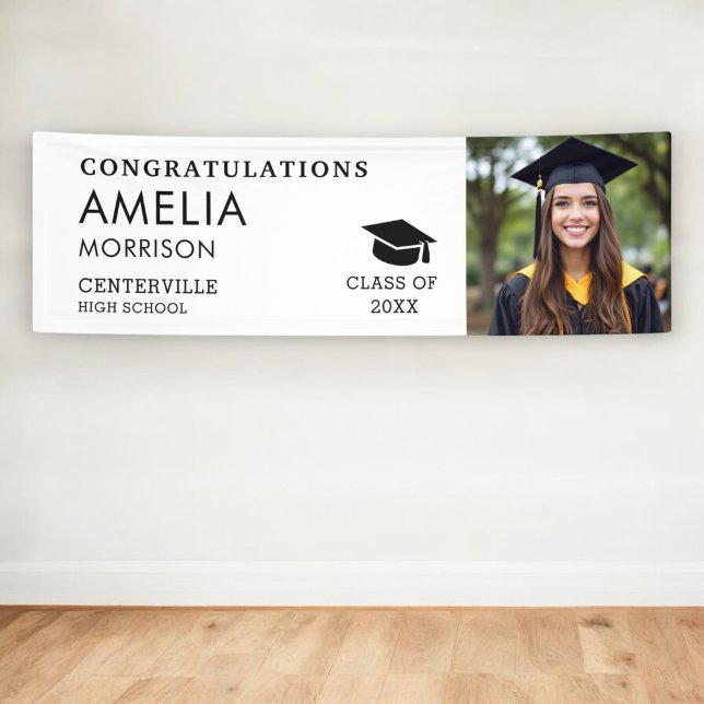 Black White Photo Graduate Class Of Graduation Banner (Creator Uploaded)