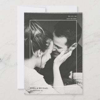 Black & White Photo Minimalist Save The Date