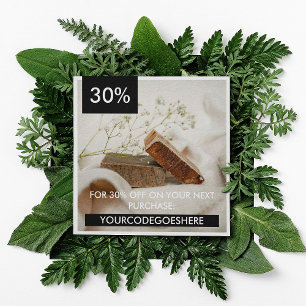 Black White Photo & Promo Code Thank You